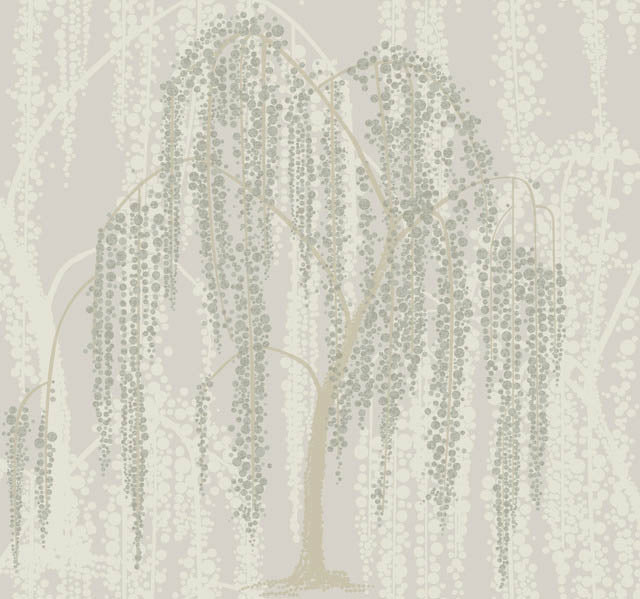 Light Taupe Willow Glow Wallpaper