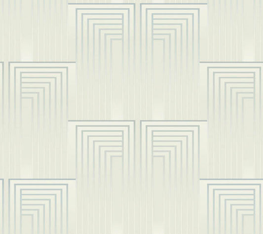 Dusty Blue/Silver Vanishing Wallpaper