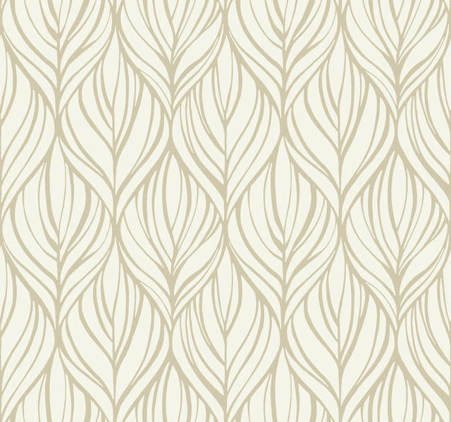 White/Gold Palma Wallpaper