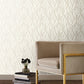 White/Gold Palma Wallpaper