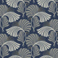 Navy Dancing Leaves Wallpaper