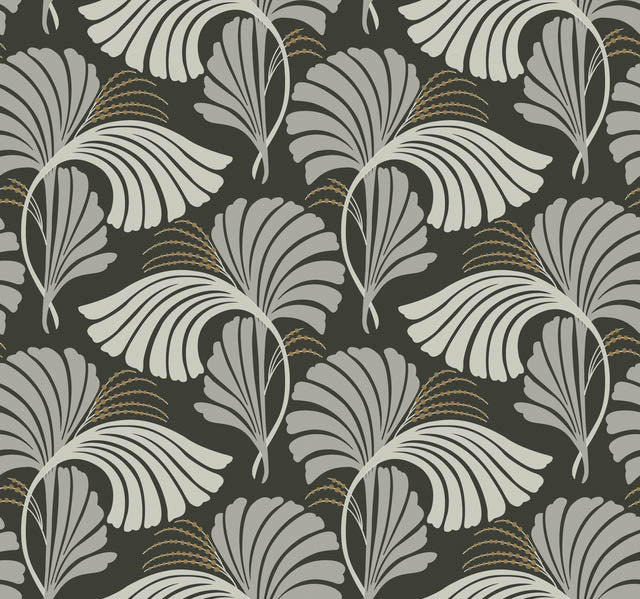 Black Dancing Leaves Wallpaper