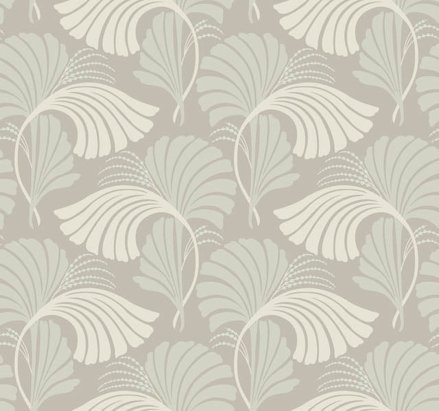 Neutrals Dancing Leaves Wallpaper