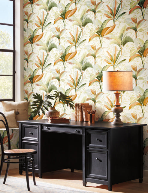 Orange/Green Summerhouse Sienna Wallpaper