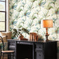 Blue/Green Summerhouse Peacock Wallpaper