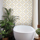 Yellow Garden Trellis Ochre Wallpaper