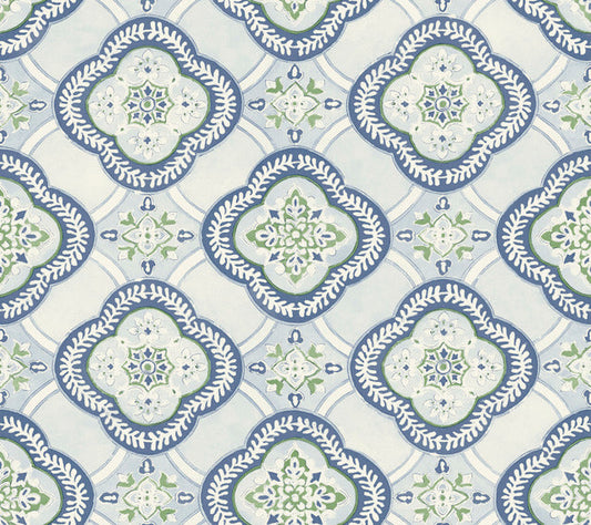 Blue Garden Trellis Cobalt Wallpaper