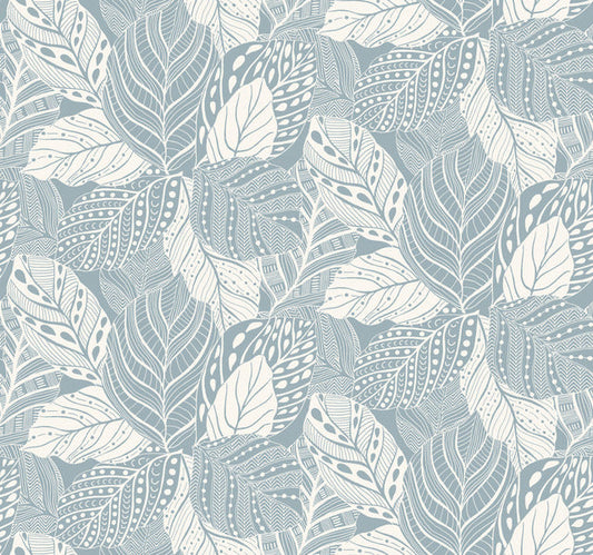 Blue Vinca Smokey Blue Wallpaper