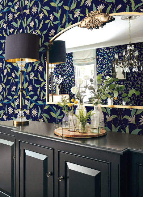 Blue Jasmine Indigo Wallpaper