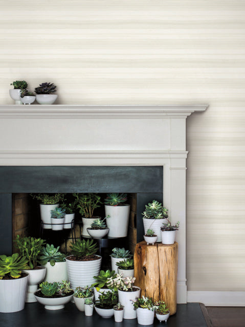 White/OffWhite Pandora Leaf Cotton Wallpaper