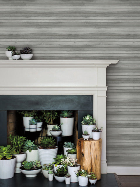 Grey Pandora Leaf Charcoal Wallpaper