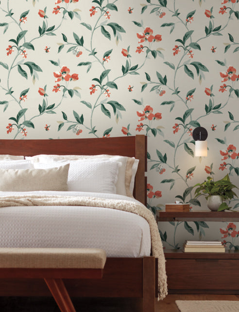 Beige/Orange Springtime Sand/Clay Wallpaper