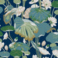 Navy/Metallic Lotus Pond Indigo/Gold Wallpaper
