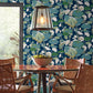 Navy/Metallic Lotus Pond Indigo/Gold Wallpaper