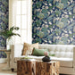 Navy/Metallic Lotus Pond Indigo/Gold Wallpaper