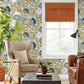 Yellow/Blue Vincent Poppies Sunflower Wallpaper