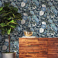 Black/Blue Vincent Poppies Indigo Wallpaper