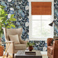 Black/Blue Vincent Poppies Indigo Wallpaper