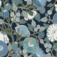 Black/Blue Vincent Poppies Indigo Wallpaper