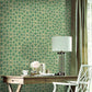 Sculptural Web Wallpaper Dark Green Gold