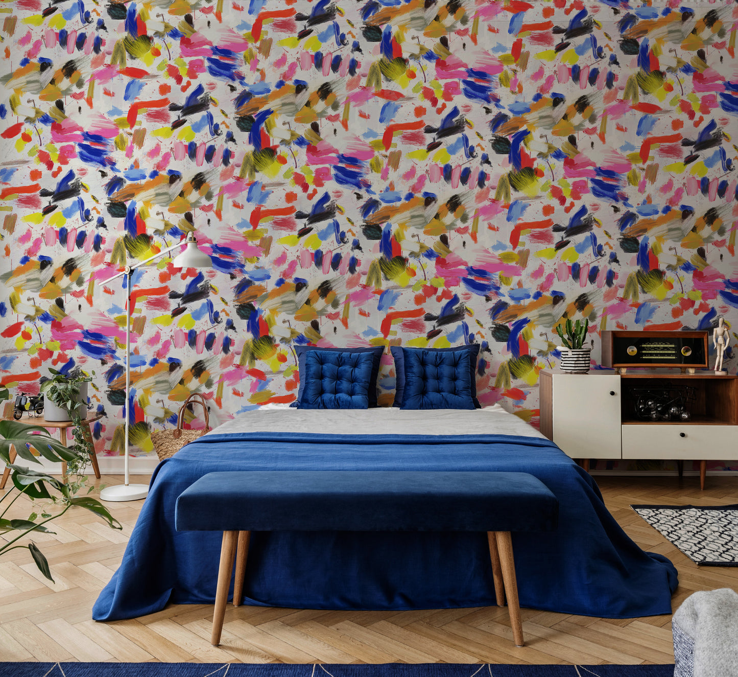 Jackie Abstract Colorful Mural