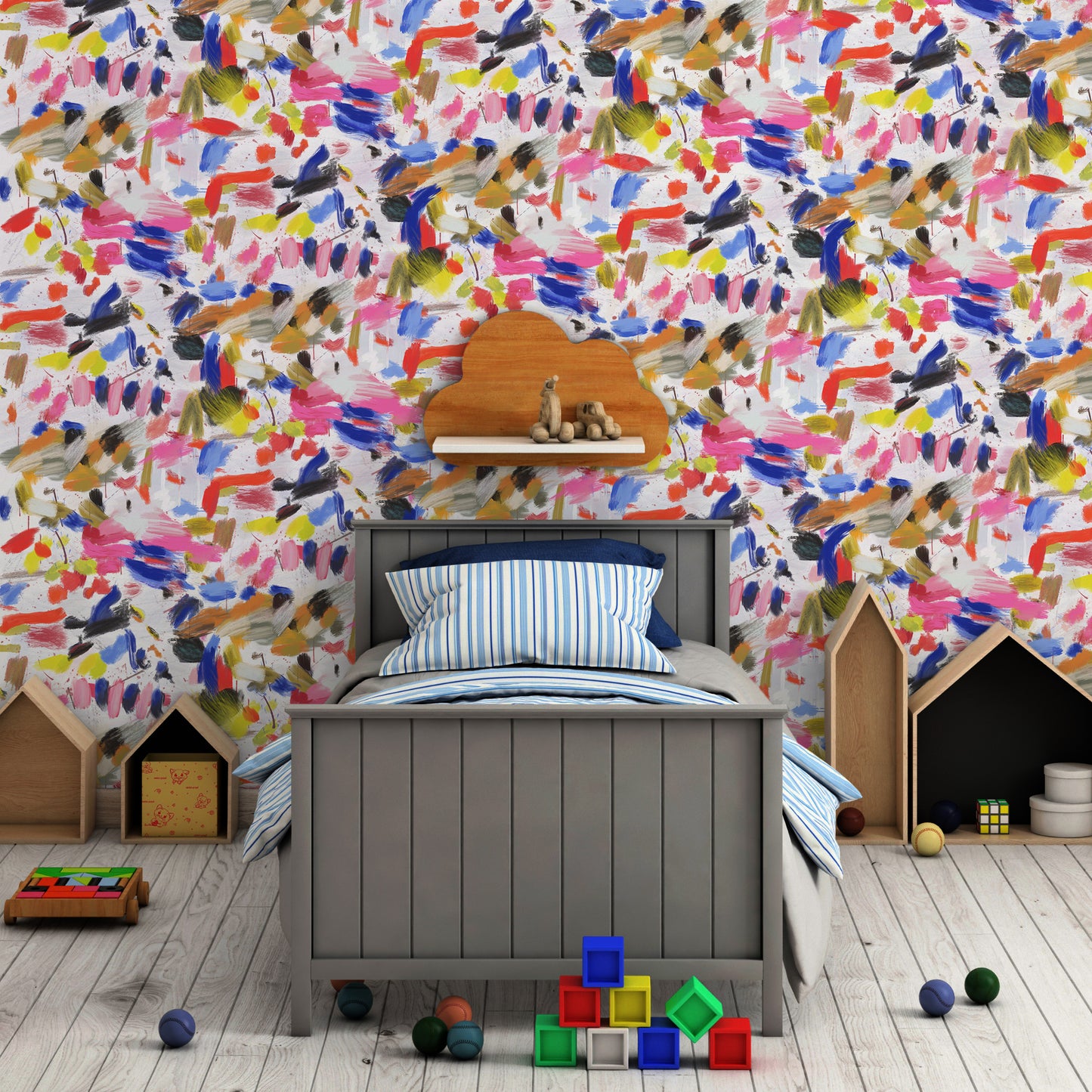 Jackie Abstract Colorful Mural