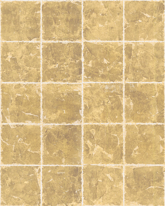 Gold Metal Leaf Squares Wallpaper