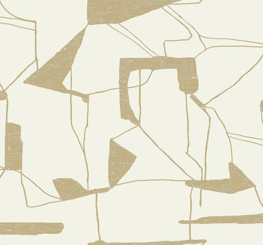 Cream & Gold Abstract Geo Wallpaper Abstract Geo