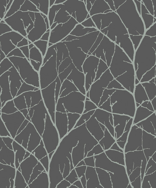 Charcoal & Silver Trees Silhouette Wallpaper Trees Silhouette