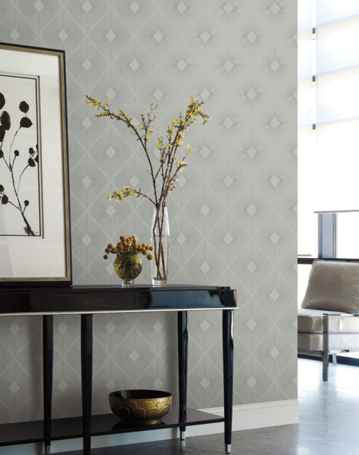 Blue & Silver Harlowe Wallpaper Harlowe