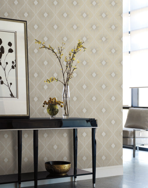 Light Grey & Gold Harlowe Wallpaper Harlowe