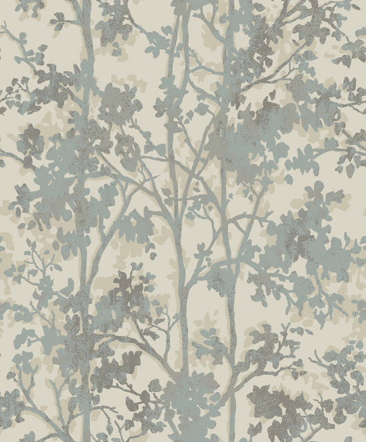 Cream & Silver Shimmering Foliage Wallpaper Shimmering Foliage