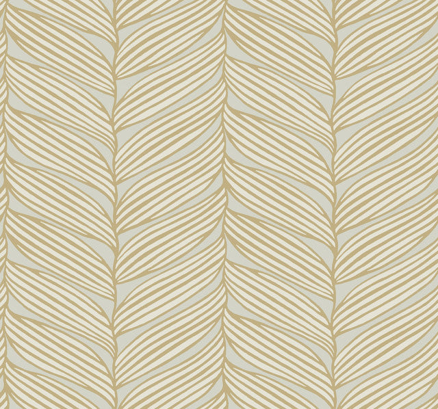 Neutral & Gold Luminous Leaves Wallpaper Luminous Leaves