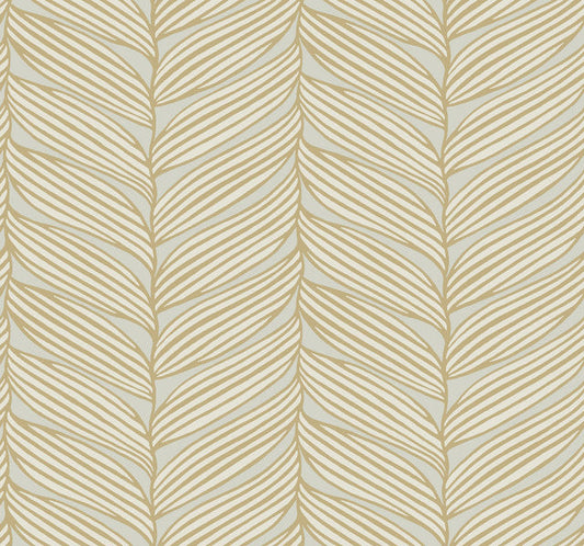 Neutral & Gold Luminous Leaves Wallpaper Luminous Leaves