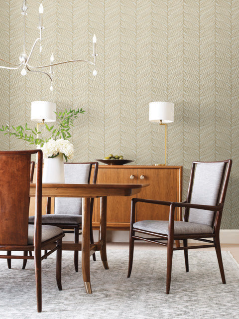 Neutral & Gold Luminous Leaves Wallpaper Luminous Leaves