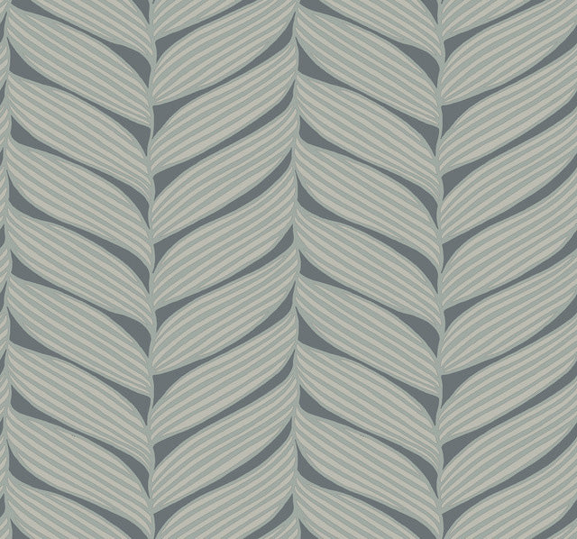 Charcoal & Silver Luminous Leaves Wallpaper Luminous Leaves