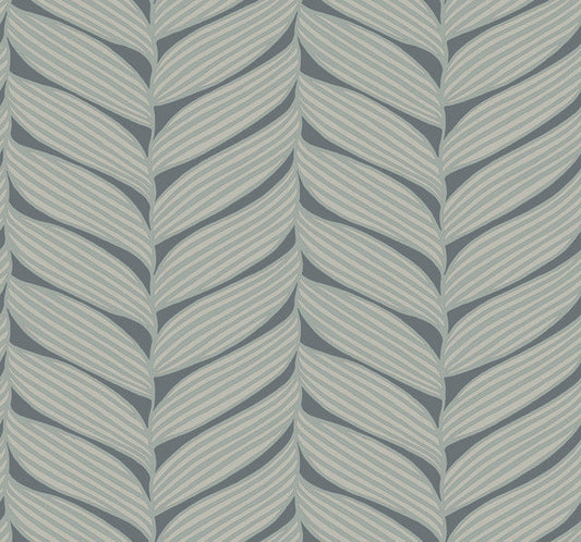Charcoal & Silver Luminous Leaves Wallpaper Luminous Leaves