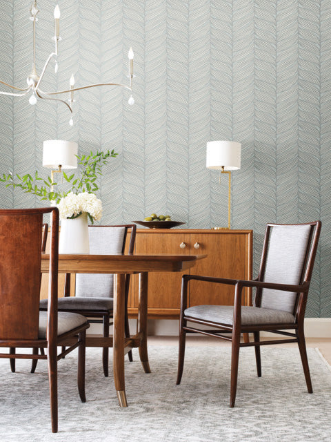 Spa & Silver Luminous Leaves Wallpaper Luminous Leaves