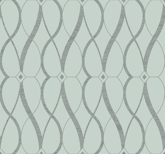 Spa & Silver Graceful Geo Wallpaper Graceful Geo