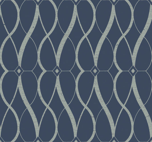 Navy & Silver Graceful Geo Wallpaper Graceful Geo