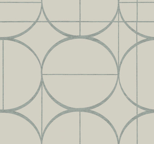 Taupe & Silver Sun Circles Wallpaper Sun Circles