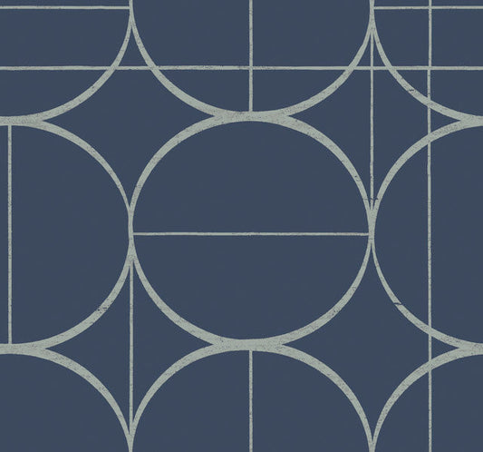 Blue & Silver Sun Circles Wallpaper Sun Circles