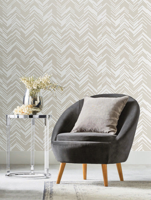 White & Gold Polished Chevron Wallpaper Polished Chevron