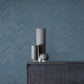 Blue & Silver Polished Chevron Wallpaper Polished Chevron