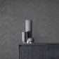 Charcoal & Silver Polished Chevron Wallpaper Polished Chevron