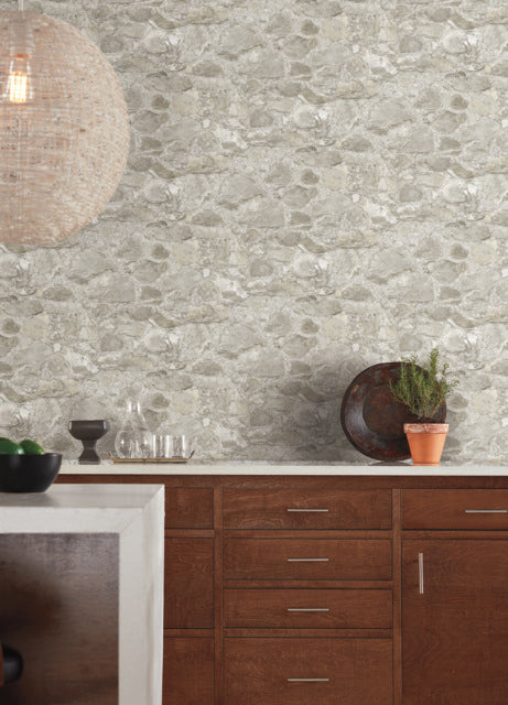 Taupe Field Stone Wallpaper