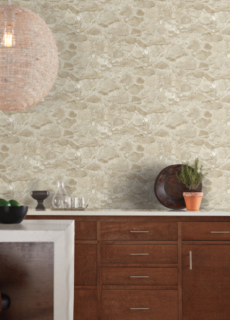 Beige Field Stone Wallpaper