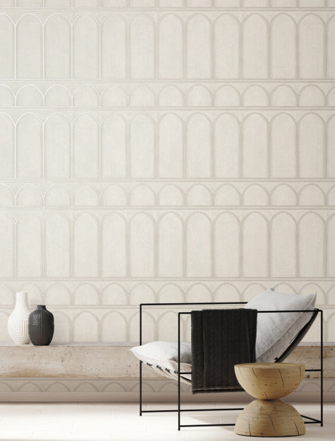 Beige/Pearl Arches Wallpaper