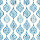 White/Blue Marketplace Motif Wallpaper