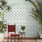 Pale Grey/Green Marketplace Motif Wallpaper